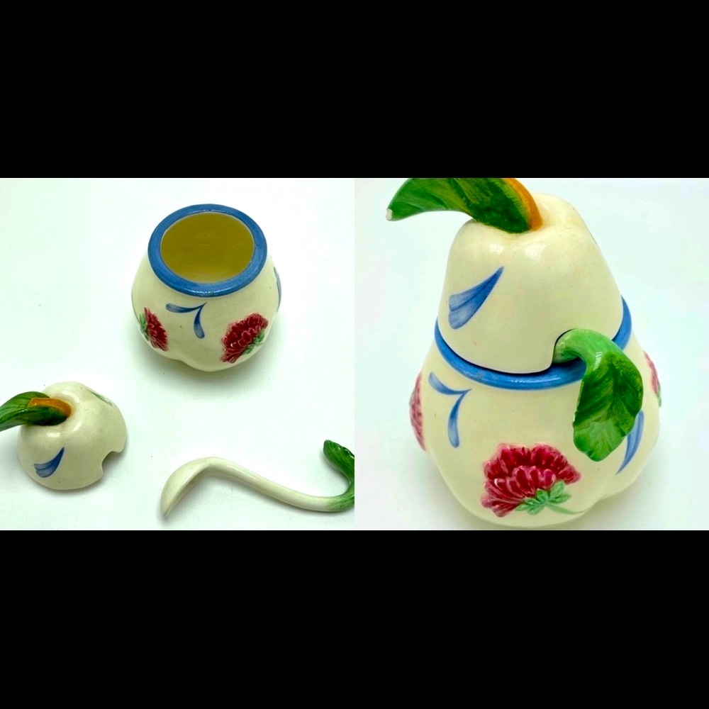 Lenox Pear Shaped Jam/Condiment Jar Porcelain 3 piece